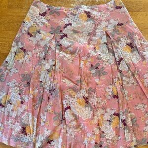 American Eagle Outfitters Pink Floral A-Line Skirt